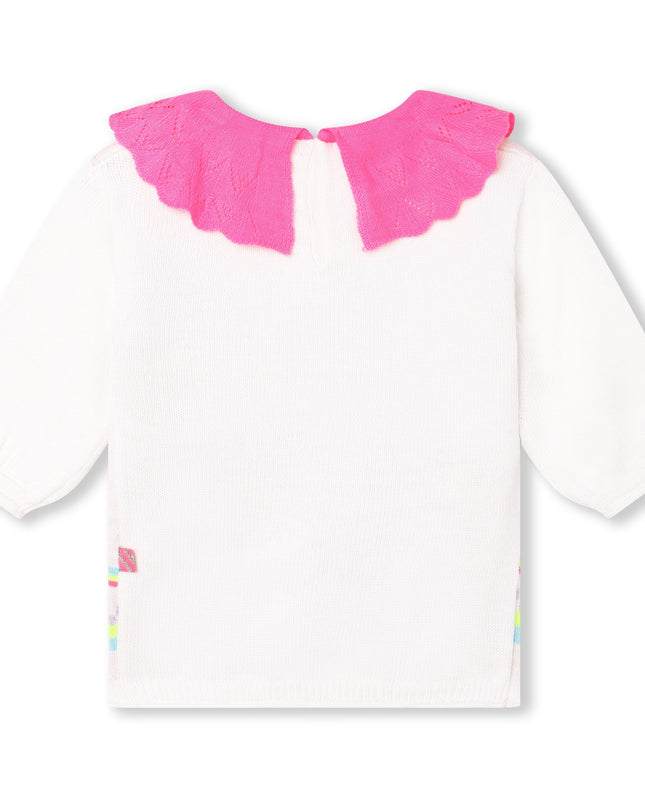 Kids Atelier-Billieblush-White Bunny Knit Sweater Dress
