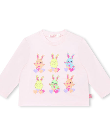 Kids Atelier-Billieblush-Pink Bunny Graphic T-Shirt