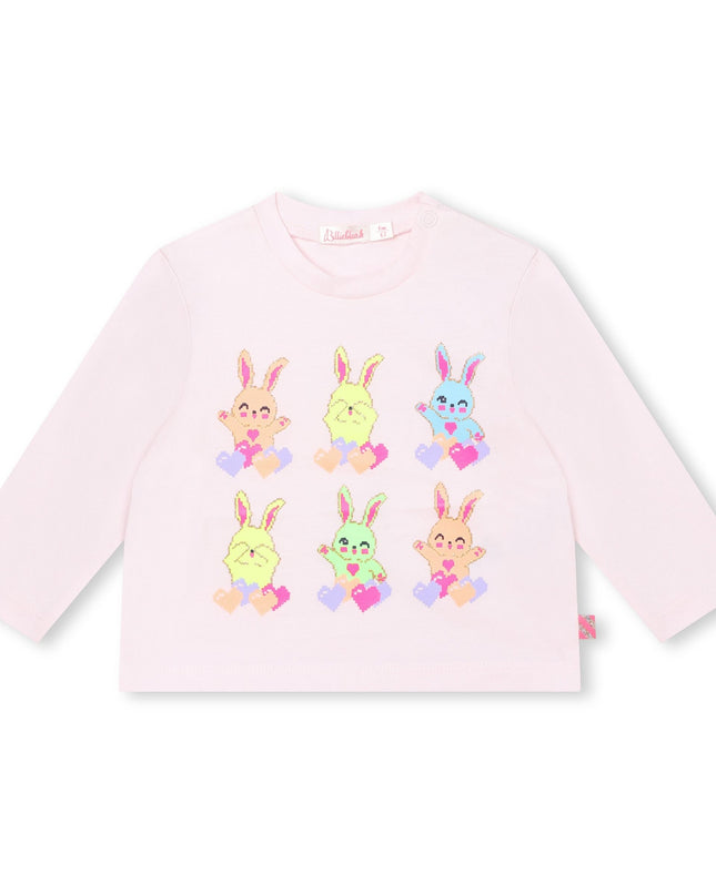 Kids Atelier-Billieblush-Pink Bunny Graphic T-Shirt