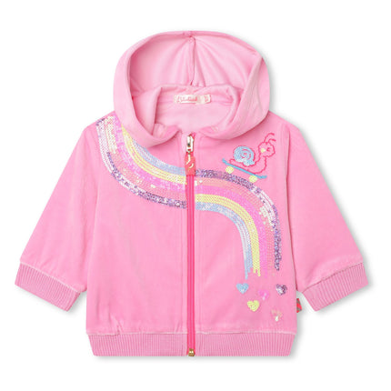 Kids Atelier-Billieblush-Pink Rainbow Zip Up Hoodie