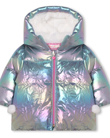 Kids Atelier-Billieblush-Multicolor Reflective Hooded Puffer Jacket