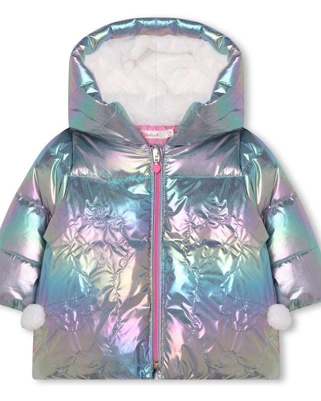 Kids Atelier-Billieblush-Multicolor Reflective Hooded Puffer Jacket