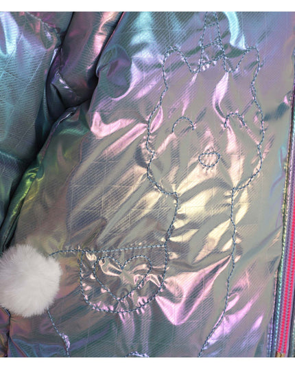 Kids Atelier-Billieblush-Multicolor Reflective Hooded Puffer Jacket