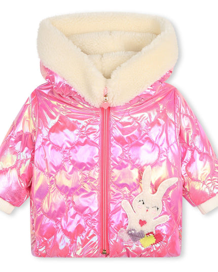 Kids atelier-Billieblush-Pink Fluorescent Hooded Jacket