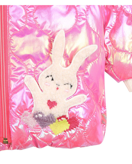 Kids atelier-Billieblush-Pink Fluorescent Hooded Jacket