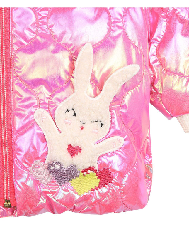 Kids atelier-Billieblush-Pink Fluorescent Hooded Jacket