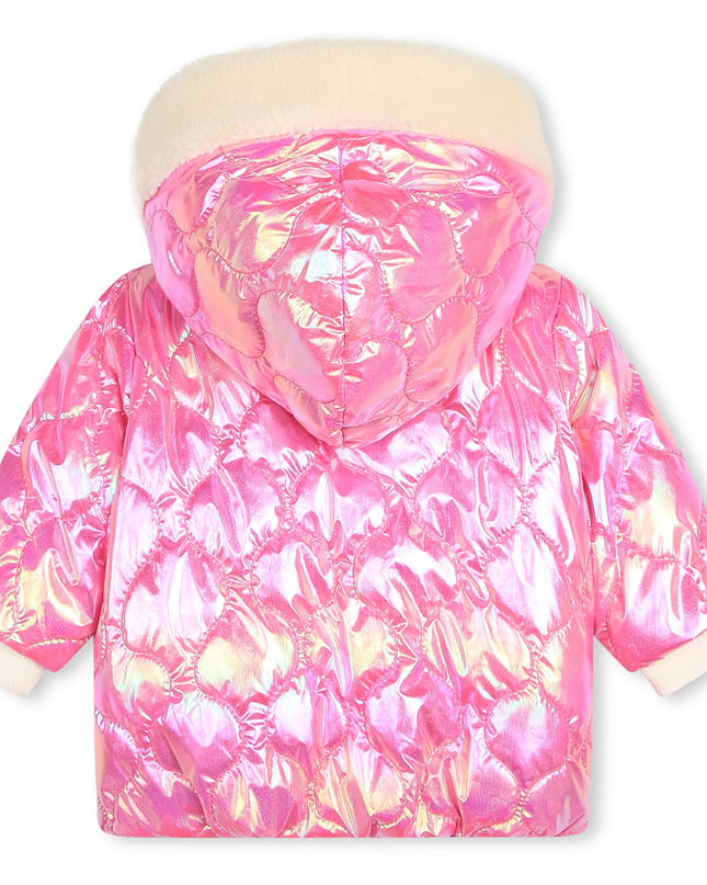 Kids atelier-Billieblush-Pink Fluorescent Hooded Jacket