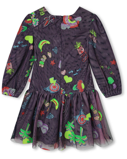 Kids Atelier-Billieblush-Navy Sequined Graphic Dress