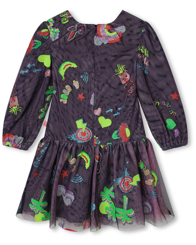 Kids Atelier-Billieblush-Navy Sequined Graphic Dress