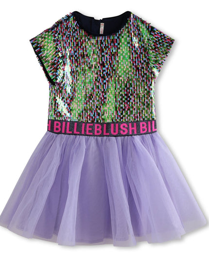 Kids Atelier-Billieblush-Multicolored Sequin Logo Dress