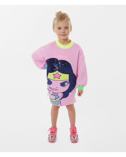 Kids Atelier-Billieblush-Pink Wonder Woman Sweater Dress