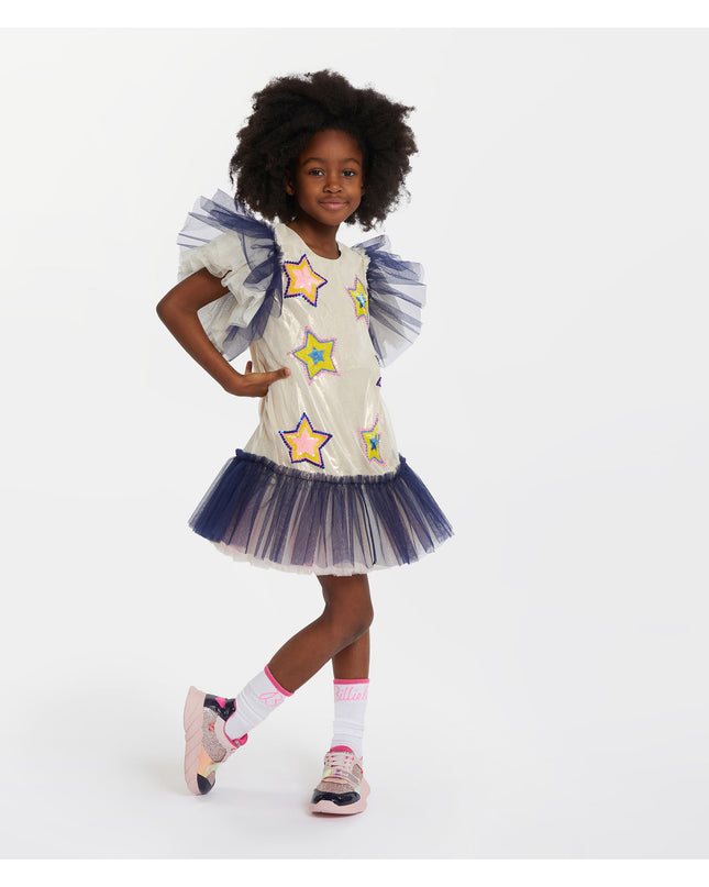 Kids Atelier-Billieblush-Navy Star Tulle Dress