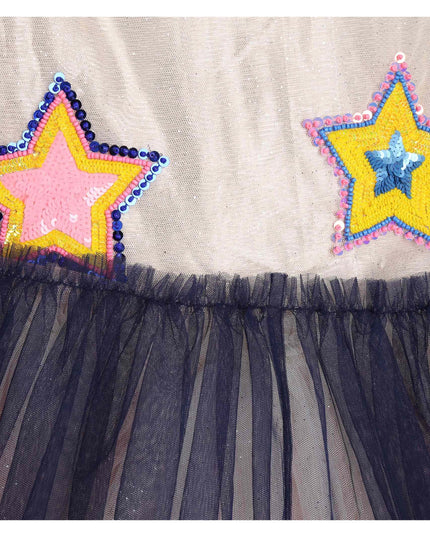 Kids Atelier-Billieblush-Navy Star Tulle Dress