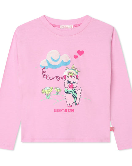 Kids atelier-Billieblush-Pink Llama Graphic T-Shirt