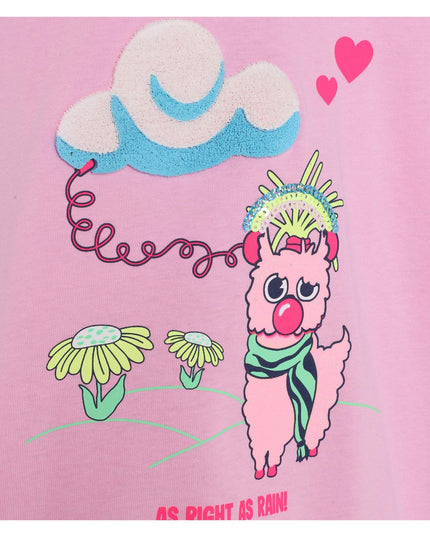 Kids atelier-Billieblush-Pink Llama Graphic T-Shirt