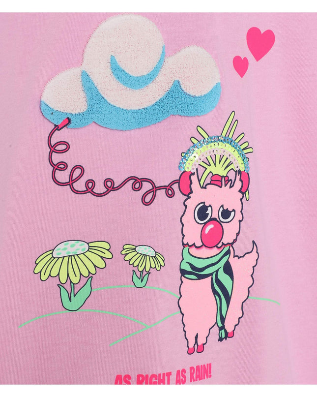 Kids atelier-Billieblush-Pink Llama Graphic T-Shirt
