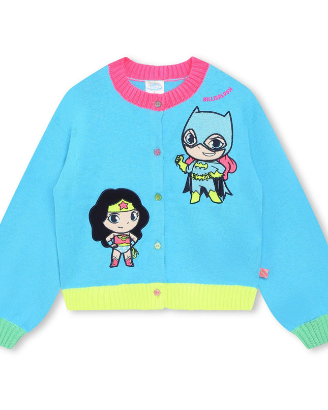Kids Atelier-Billieblush-Blue Hero Graphic Cardigan