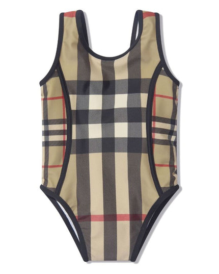 Kids Atelier-Burberry-Beige Check Swimsuit