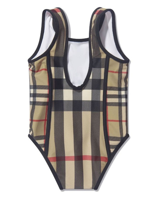 Kids Atelier-Burberry-Beige Check Swimsuit