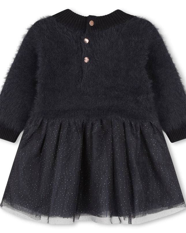 Kids Atelier-Carrement Beau-Navy Heart Knit Jersey Dress