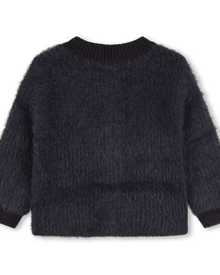 Kids Atelier-Carrement Beau-Navy Fuzzy Heart Cardigan