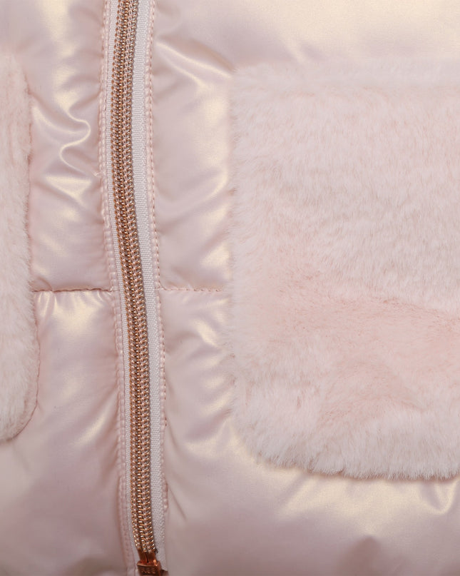 Kids Atelier-Carremetn Beau-Pink Hooded Puffer Coat