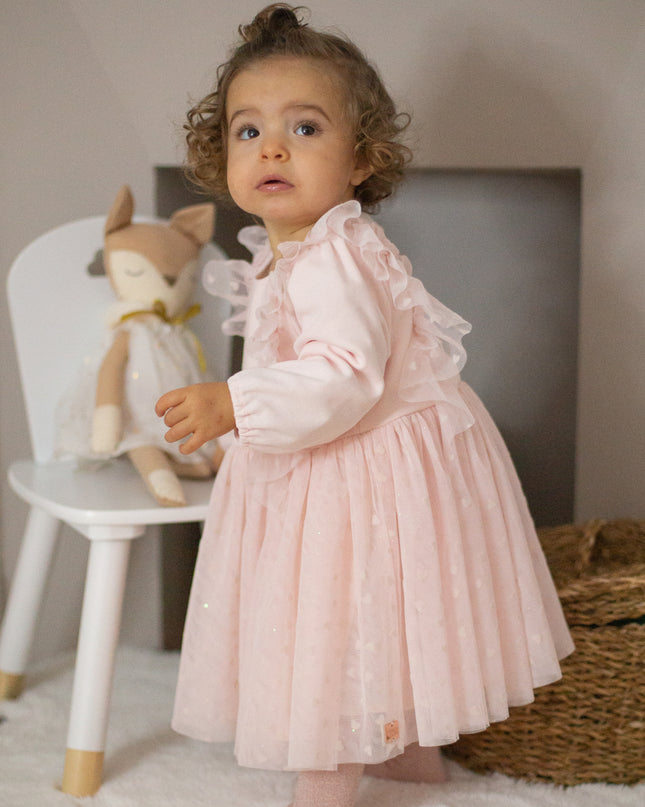 Kids Atelier-Carrement Beau-Pink Ruffle Ceremony Dress