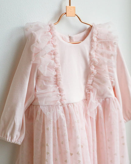 Kids Atelier-Carrement Beau-Pink Ruffle Ceremony Dress