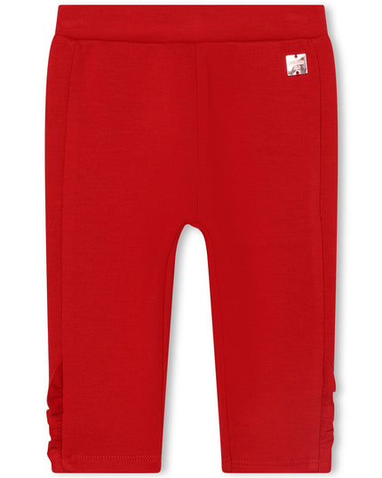 Kids Atelier-Carrement Beau-Red Ruffle Knit Trousers