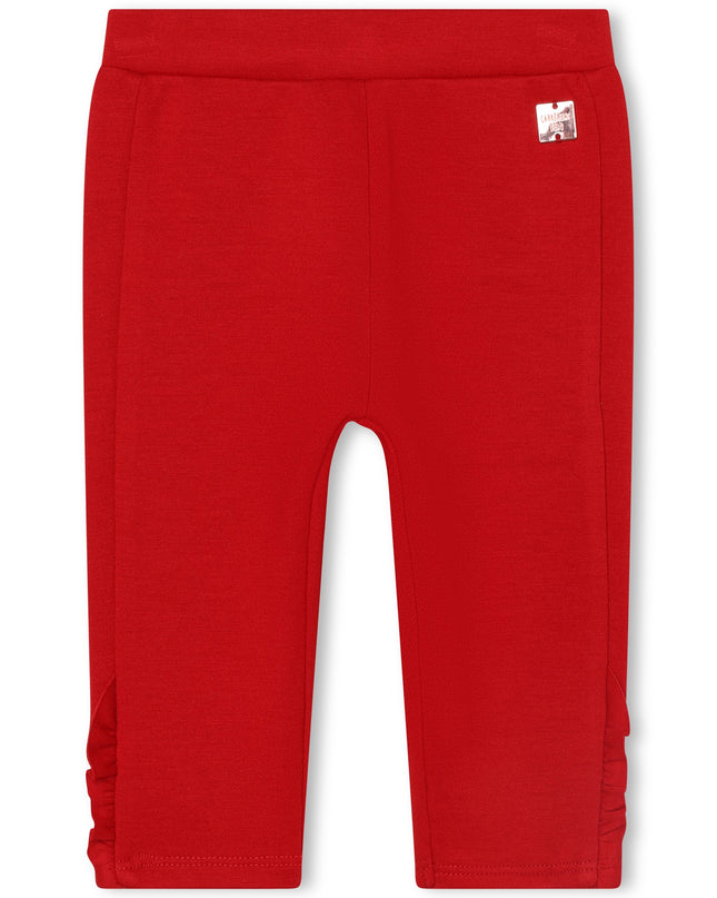 Kids Atelier-Carrement Beau-Red Ruffle Knit Trousers