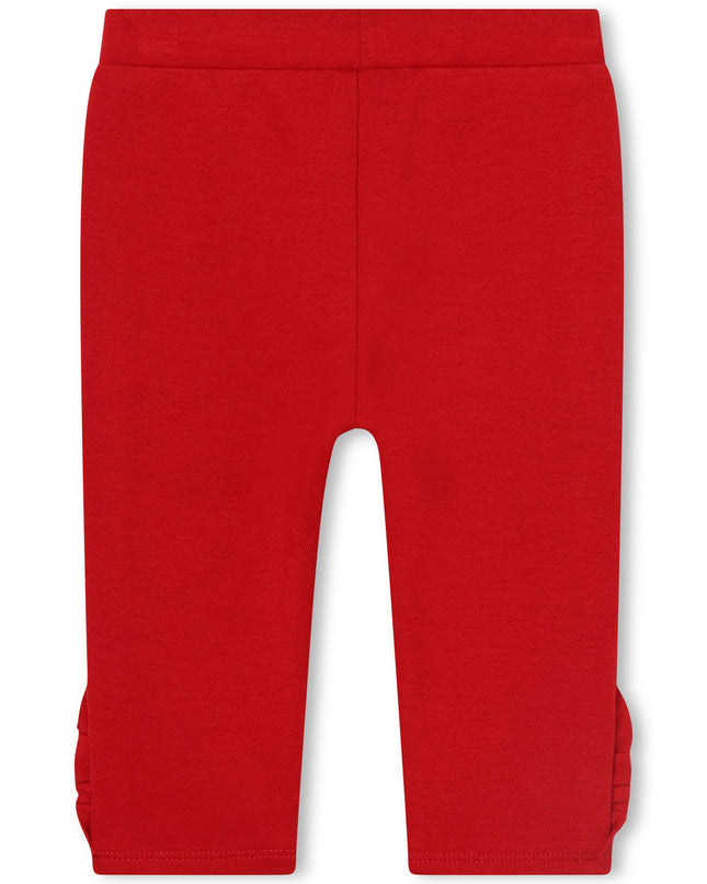 Kids Atelier-Carrement Beau-Red Ruffle Knit Trousers
