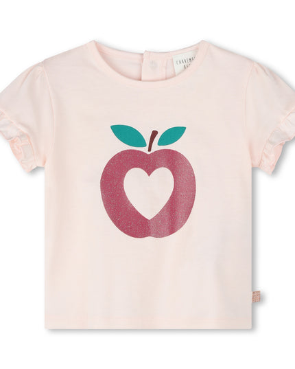 Kids Atelier-Carrement Beau-Ivory Apple Graphic T-Shirt