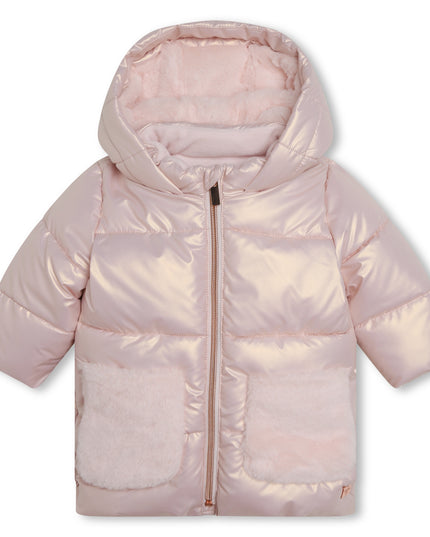 Kids Atelier-Carremetn Beau-Pink Hooded Puffer Coat