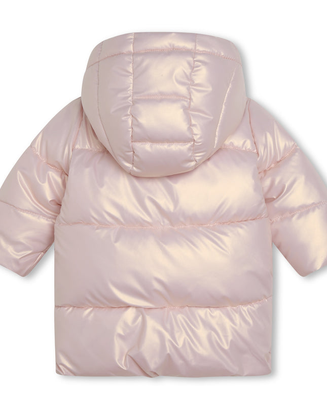 Kids Atelier-Carremetn Beau-Pink Hooded Puffer Coat