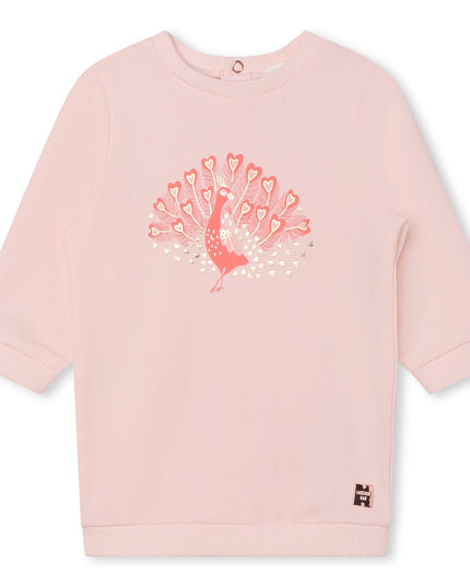 Kids Atelier-Carrement Beau-Pink Peacock Dress Outfit