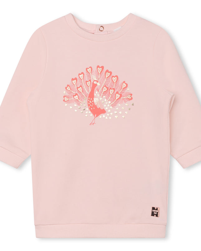 Kids Atelier-Carrement Beau-Pink Peacock Dress Outfit