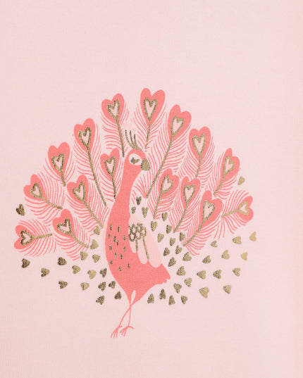 Kids Atelier-Carrement Beau-Pink Peacock Dress Outfit