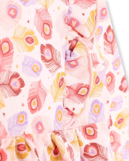 Kids Atelier-Carrement Beau-Pink Leaf Print Dress & Leggings