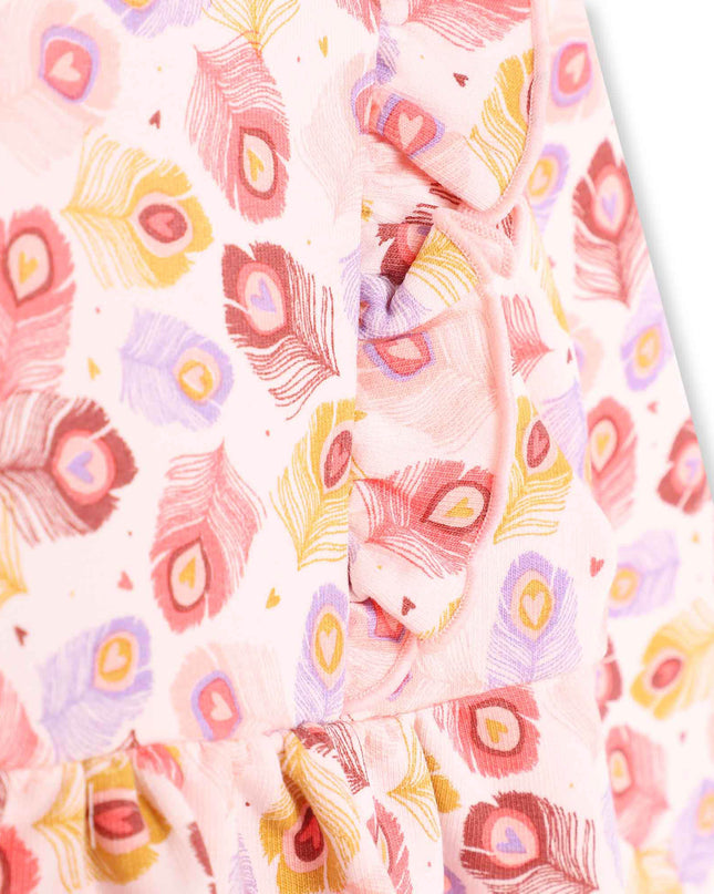 Kids Atelier-Carrement Beau-Pink Leaf Print Dress & Leggings