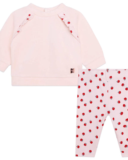 Kids Atelier-Carrement Beau-Pink Cherry Ruffle Outfit
