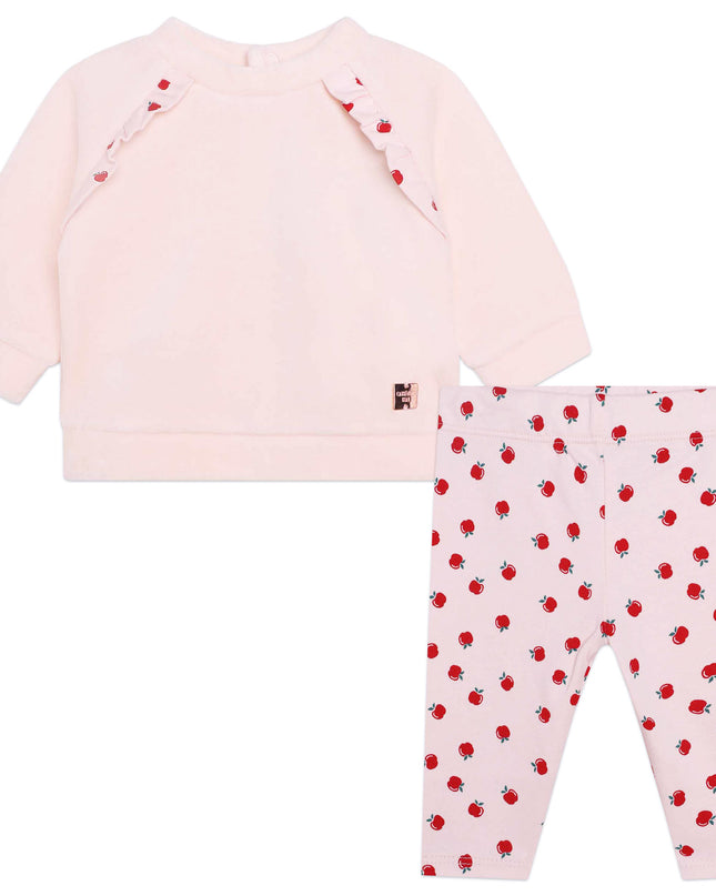 Kids Atelier-Carrement Beau-Pink Cherry Ruffle Outfit