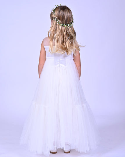White Embroidered Tulle Dress 4Y / White White Embroidered Tulle Dress 4Y / White