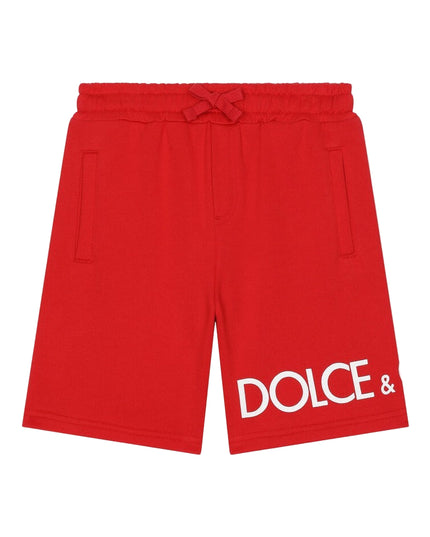 Kids Atelier-Dolce & Gabbana-Red Logo Shorts
