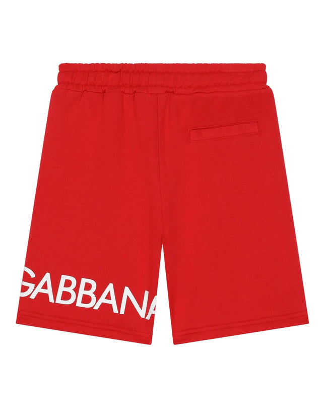 Kids Atelier-Dolce & Gabbana-Red Logo Shorts