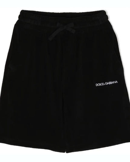 Kids Atelier-Dolce & Gabbana-Black Logo Shorts