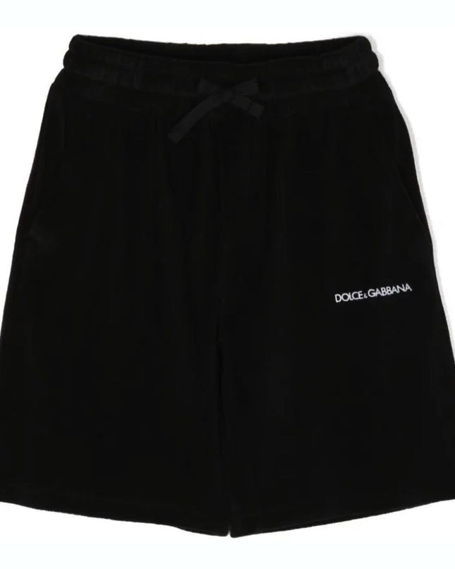 Kids Atelier-Dolce & Gabbana-Black Logo Shorts