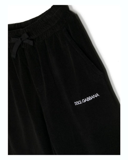 Kids Atelier-Dolce & Gabbana-Black Logo Shorts
