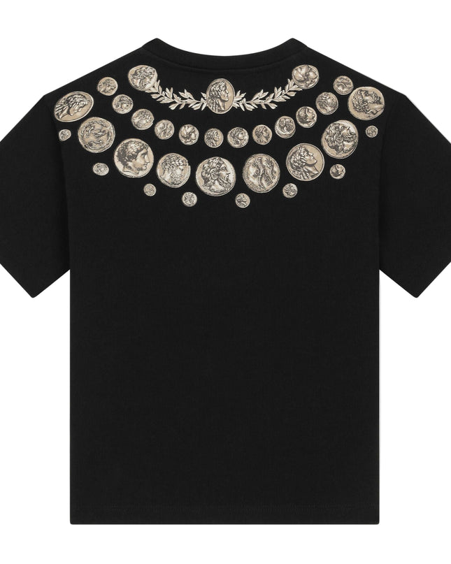 Kids Atelier-Dolce & Gabbana-Black Multi Coin Print T-Shirt