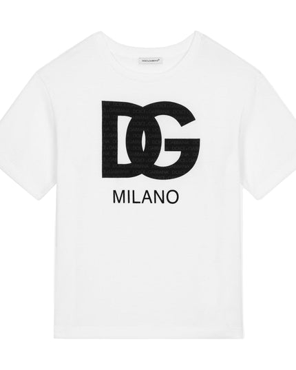 Kids Atelier-Dolce & Gabbana-White Logo T-Shirt