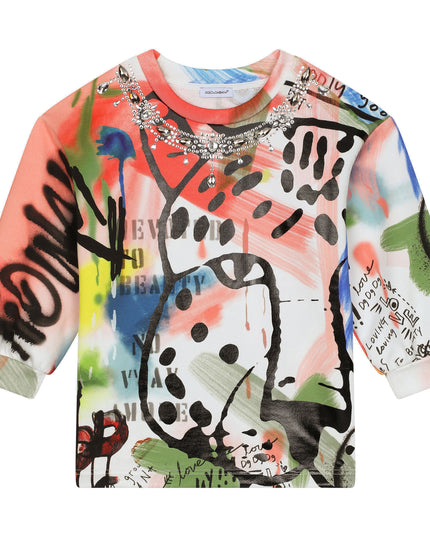 Kids Atelier-Dolce & Gabbana-Multicolor Sprayed Dress